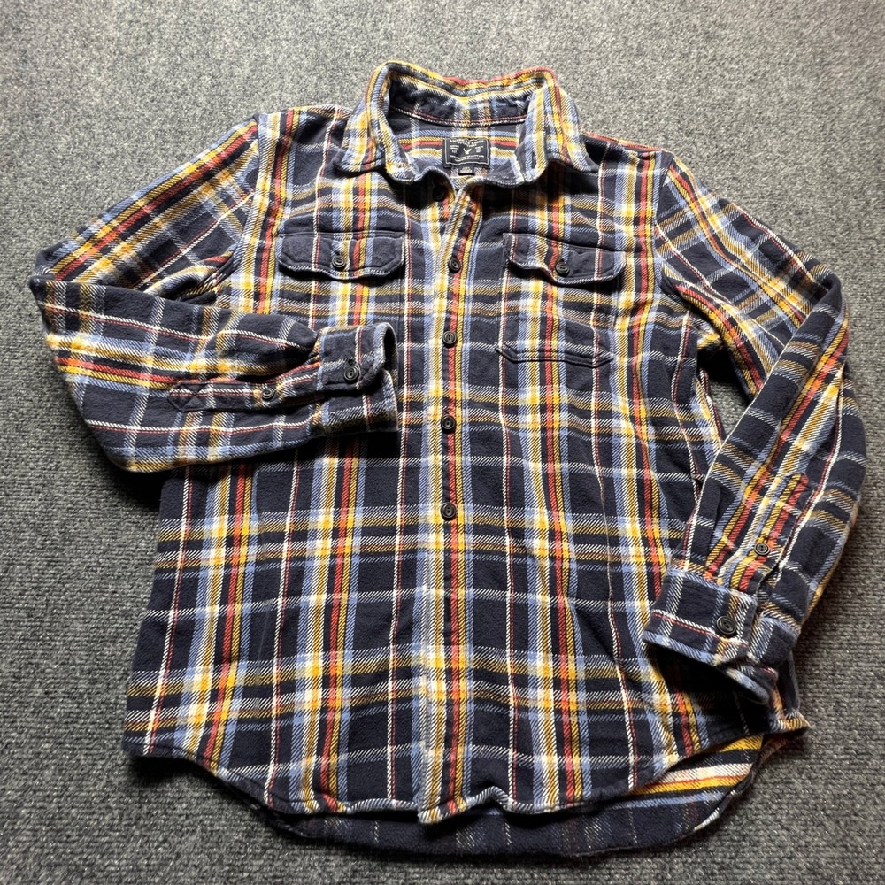 American Eagle Mens Plaid Flannel Button Down Thick Shirt Shacket Chore Jacket L